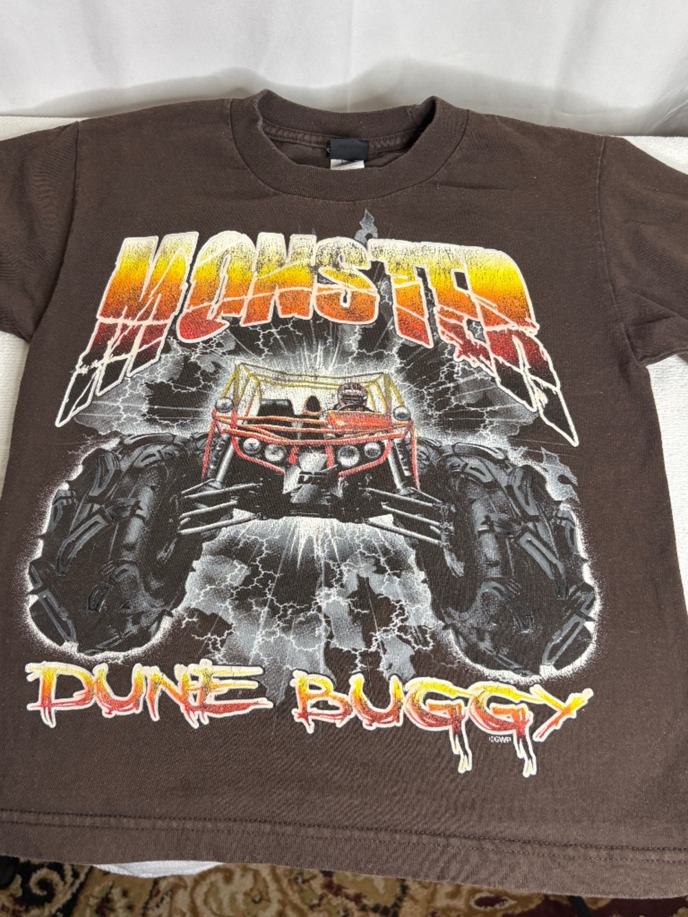 Vintage Youth GWP Sport Monster Dune Buggy Shirt YS Raised Graphics Y2K